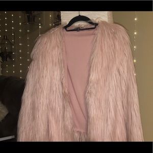Urban Outfitters pink faux fur shag jacket